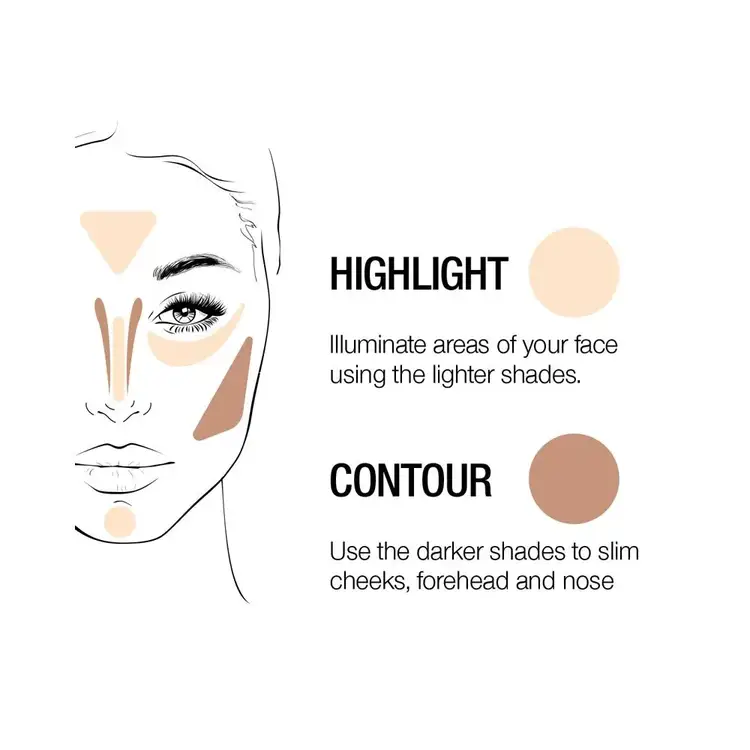 The Definer Contour+Highlight Palette Paleta definidora paleta definidora