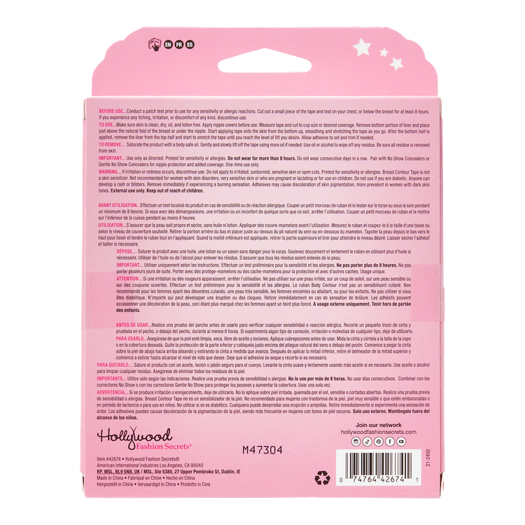 Breast Contour Tape Adhesivo para bra elástico y resistente