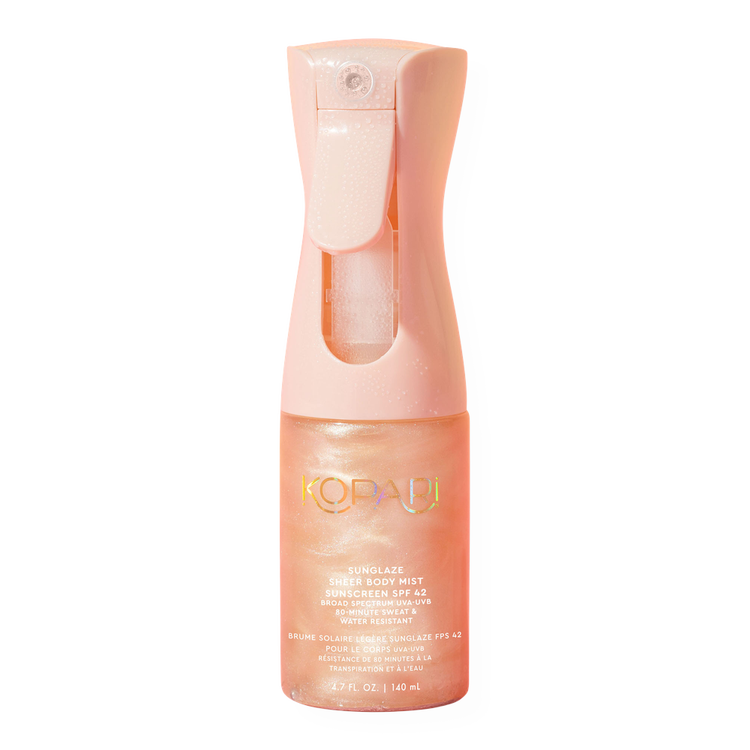 Sunglaze Sheer - Protector solar en spray, acabado rose gold con ácido hialurónico y vitaminas