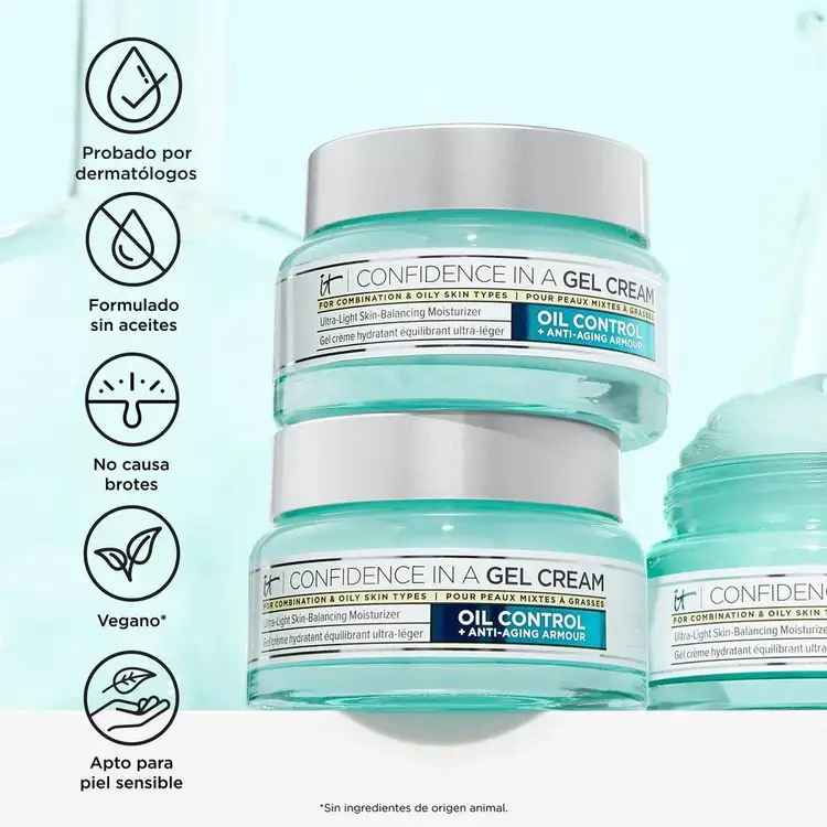 Confidence In A Gel Oil Control - Crema facial, reduce la apariencia de poros y corrige la textura