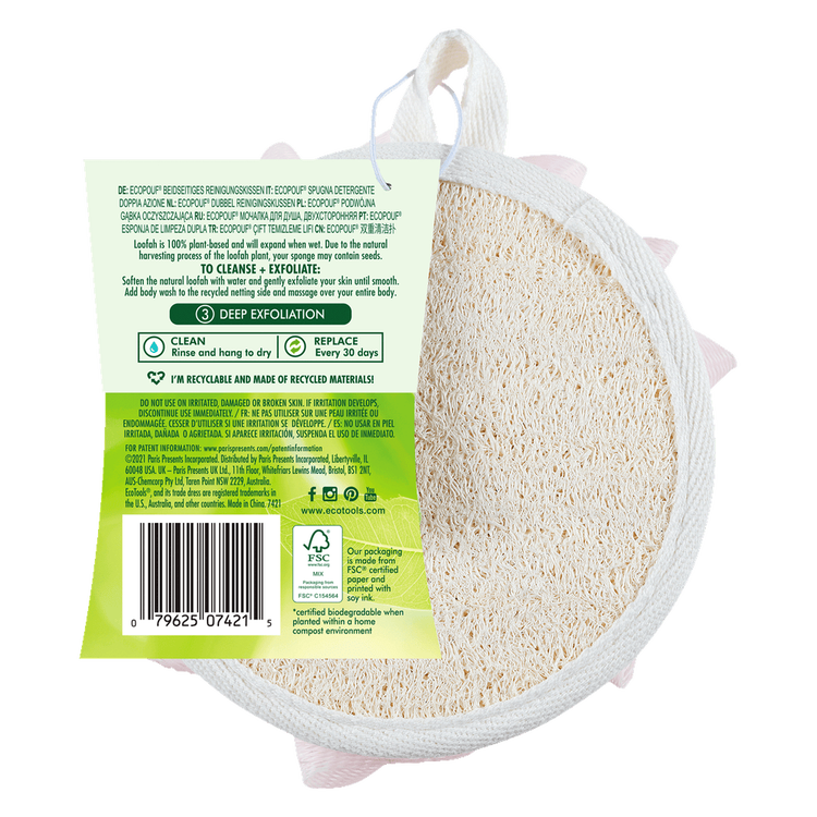 Eco Tools Dual Cleansing Pad - Esponja duo, para limpieza suave