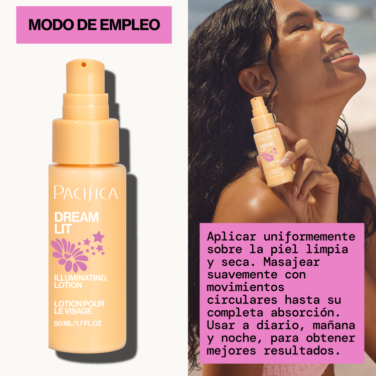 Dreamlit Illuminating Loción facial hidrata e ilumina la piel