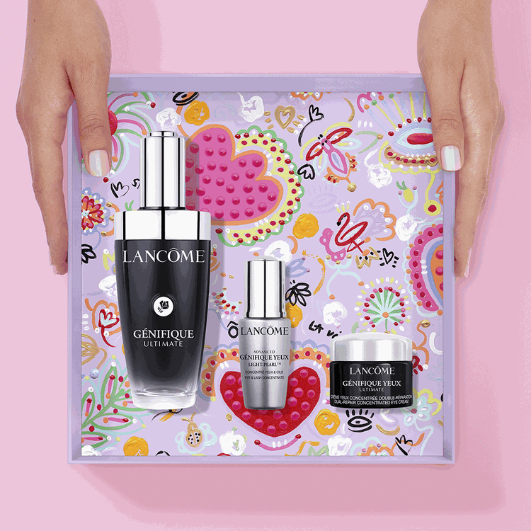 Génifique Ultimate - Set de regalo, Génifique Ultimate Serum 50ml + Génifique Ultimate Crema de Ojos 5ml + Génifique Light Pearl 5ml