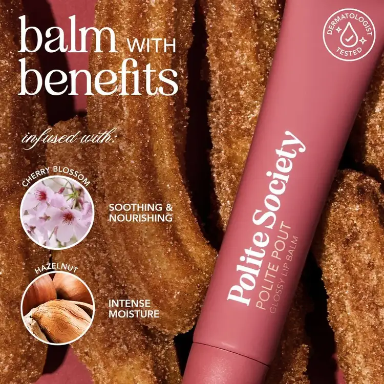 Polite Pout Glossy Lip Balm - Bálsamo labial brilloso, para una hidratación intensa