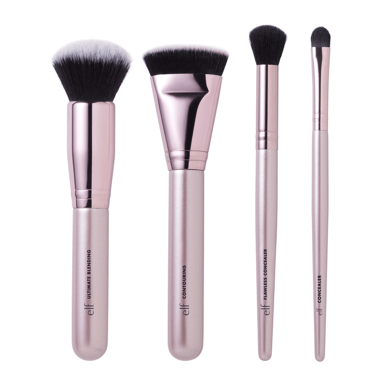 e.l.f. Foundation & Concealer 4 Piece Brush Set Juego de 4 brochas para base y corrector