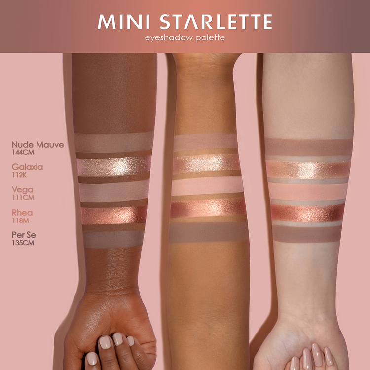 Mini Starlette Paleta de sombras 5 tonos rosas y grises
