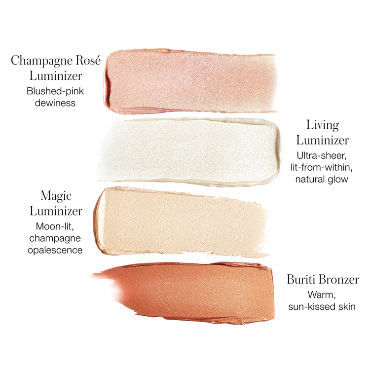 Living Luminizer Glow Quad Paleta de iluminadores resalta y realza la piel