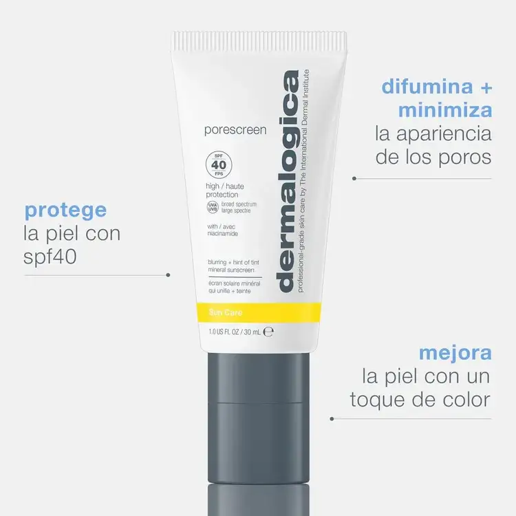 Porescreen SPF 40 Mineral Sunscreen with Niacinamide Protector solar protección solar