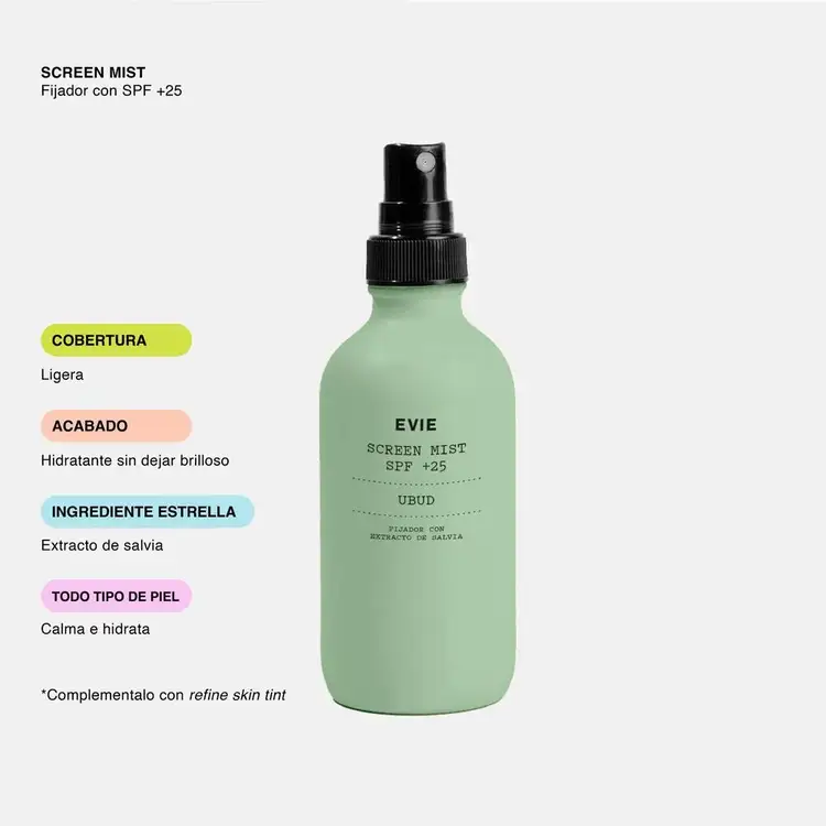 Screen Mist - Fijador de Maquillaje SPF +25 Fijador con SPF SPF +40