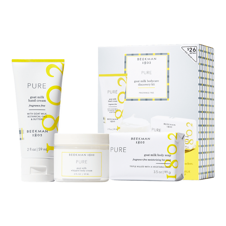 Pure Goat Milk - Set de regalo, crema de manos + jabón de leche de cabra + crema corporal