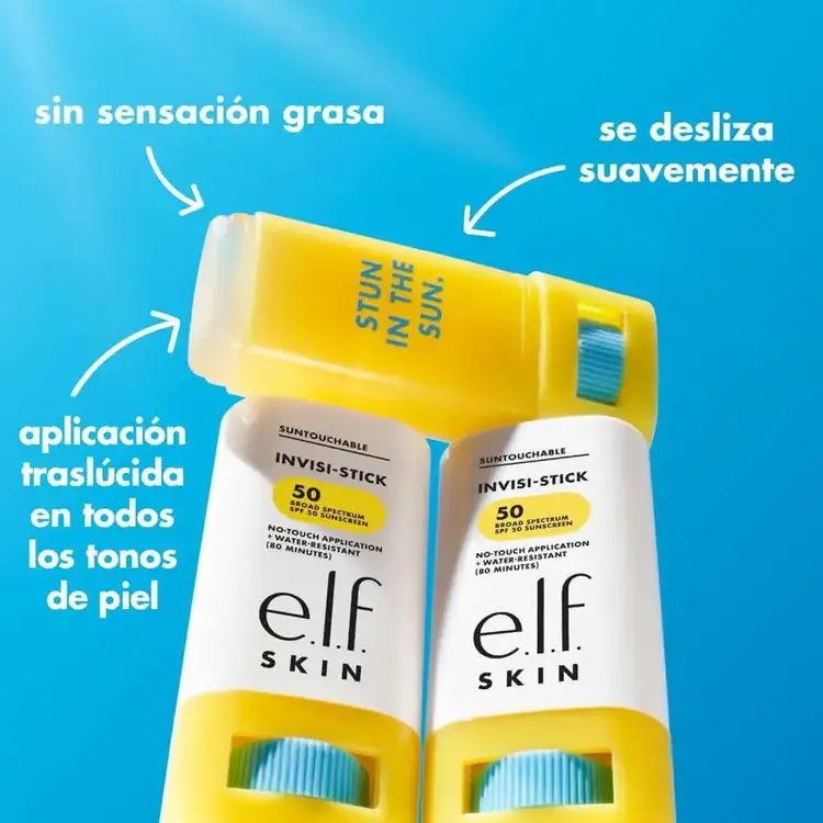e.l.f. SKIN Suntouchable Barra de protector solar transparente con sensación no grasosa y protección solar FPS 50