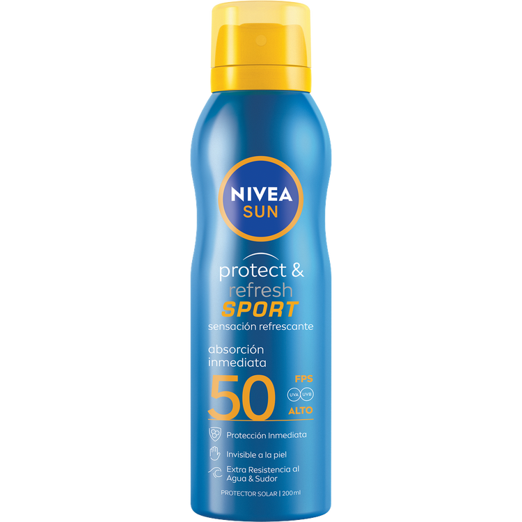 Nivea Sun - Protector solar corporal en spray, resistente al sudor y agua