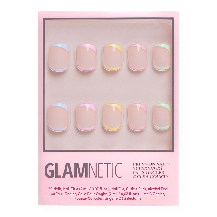 Tutti Frutti Press-On Nails Uñas postizas diseños pastel multicolor divertidos.