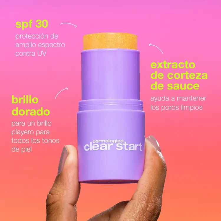 Clear Start Golden Hour - Protector solar en stick SPF 30, brinda un brillo dorado brillo dorado hidratante