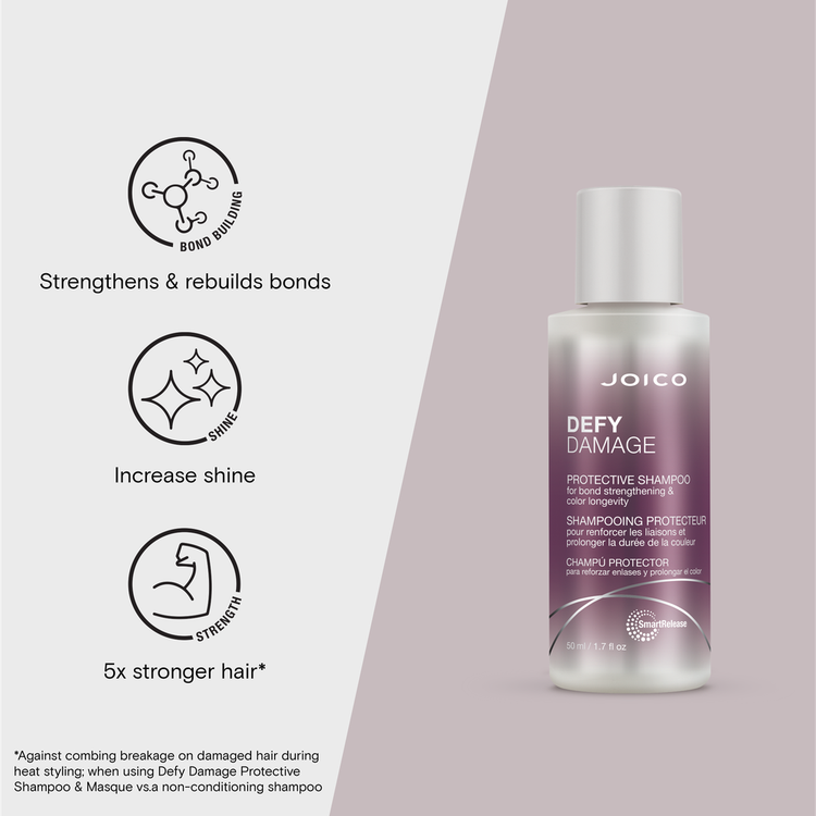 Travel Size Defy Damage Protective Shampoo limpia las impurezas