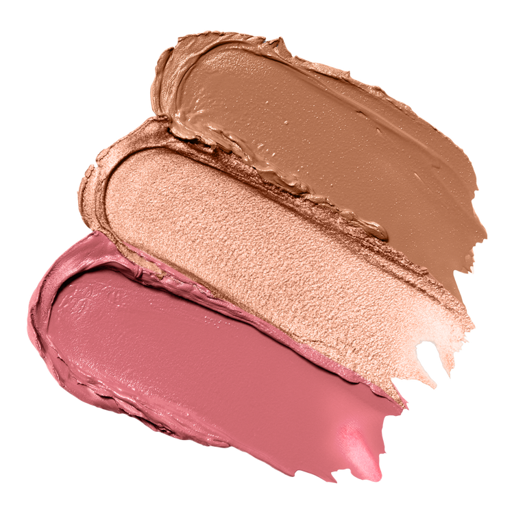 Cheek Squad - Paleta de rubor, bronceador e iluminador, fórmula ligera y cremosa