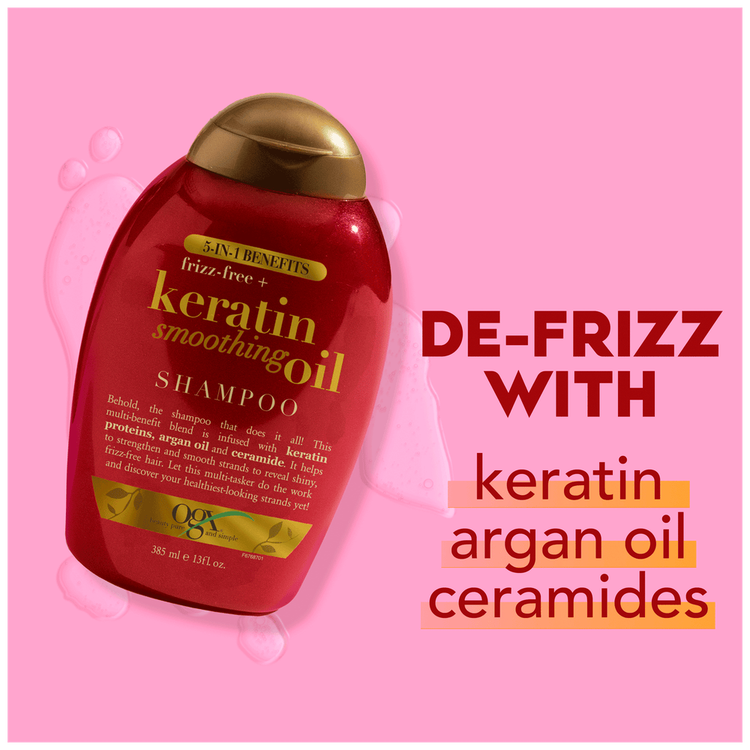 OGX Strengthening And Smooth Extra Strength Keratin Oil - Shampoo, con proteína de queratina