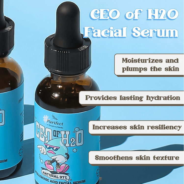 Facial Serum Ceo Of H2O Hyaluronic Acid 100 Suero facial hidratante hidrata piel apagada y flexible