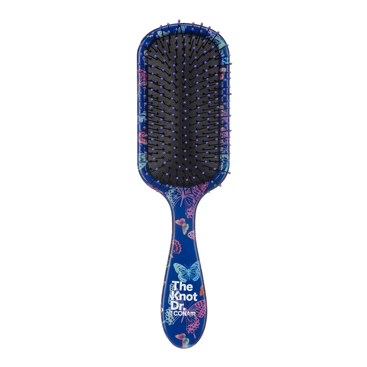 Knot Dr PRO BRITE - Cepillo para densenredar color azul con mariposas