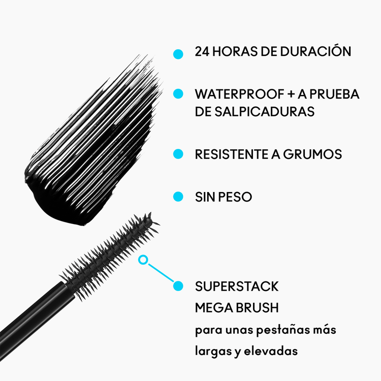 M·A·Cstack Mascara Waterproof Máscara de pestañas volumen personalizable, resistente al agua