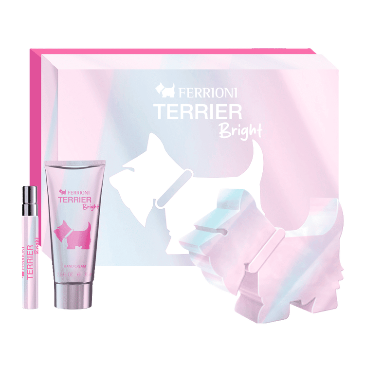 Terrier Bright - Set de regalo, Eau de Parfum + crema de manos + mini spray