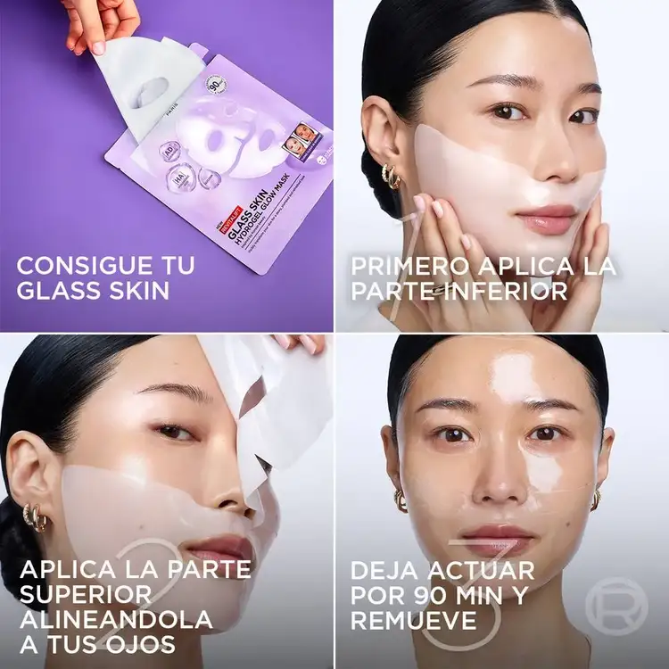 Revitalift Laser - Mascarilla facial glass skin, con acido hialurónico