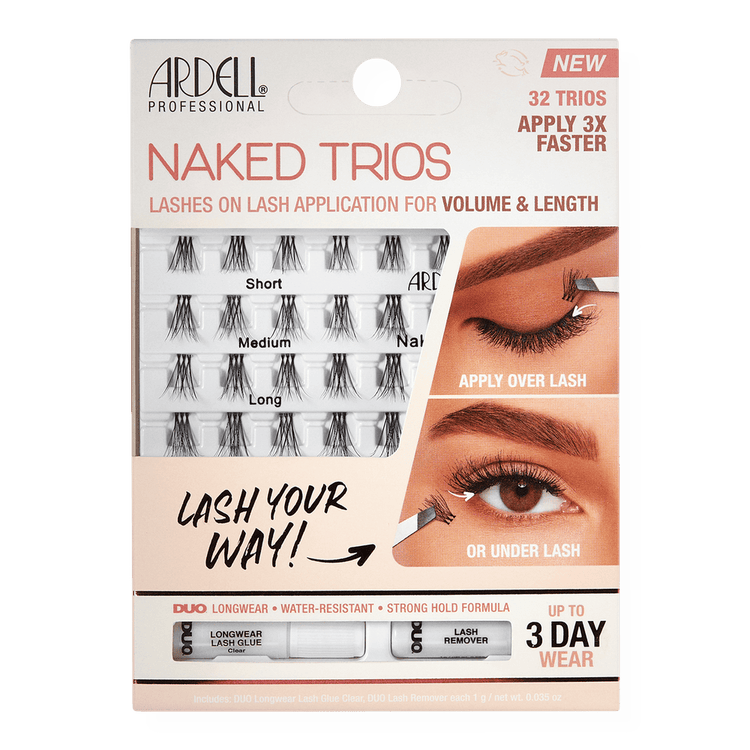 Naked Lash Trios + Adhesive Kit Pestañas postizas efecto natural y personalizable.