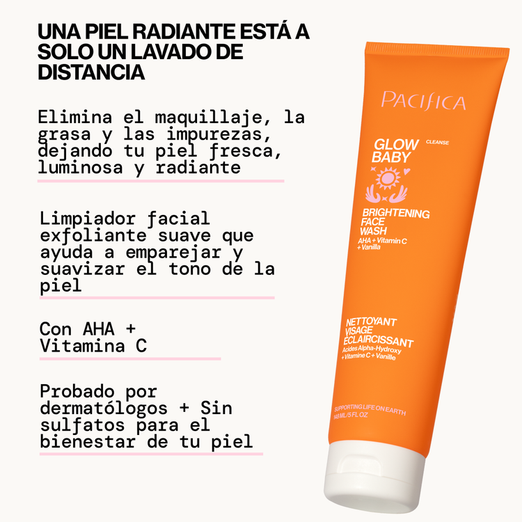 Glow Baby Brightening Limpiador facial limpieza profunda y luminosidad