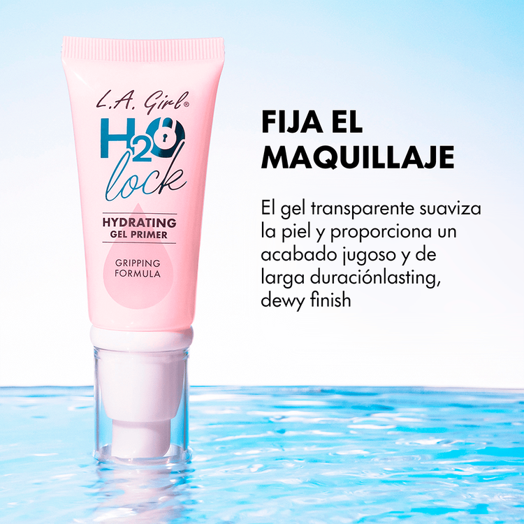 H2O Lock - Hydrating Gel Primer, primer en gel refrescante que proporciona hidratación instantánea, 30 ml