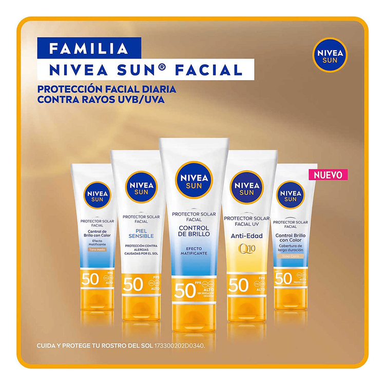 Control Brillo Protector Solar Facial protector solar con color