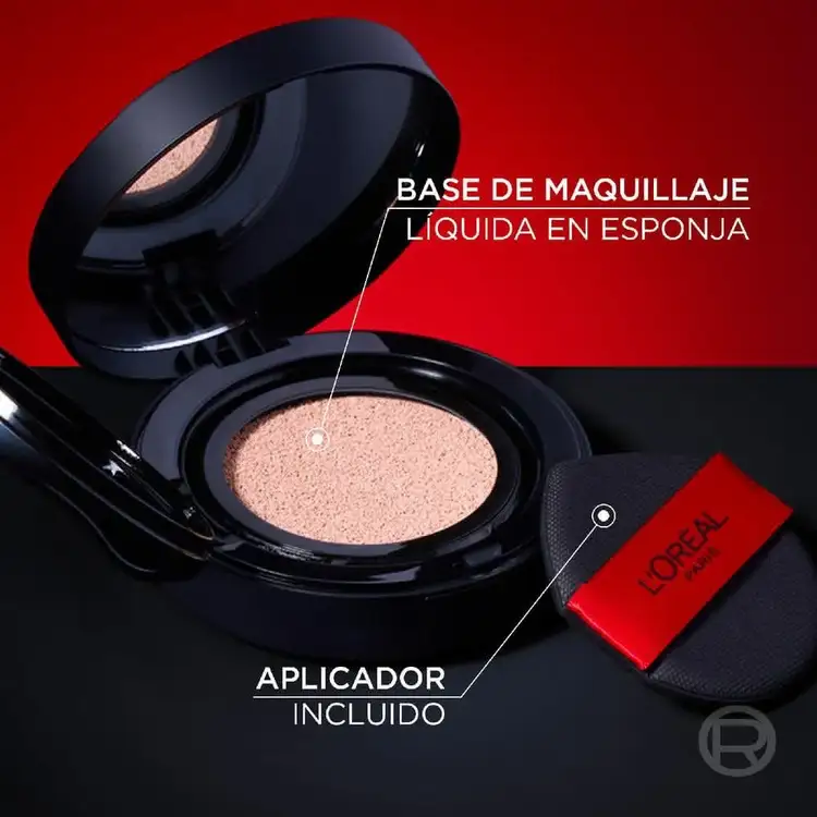 Infallible 24h Fresh Wear - Cushion Foundation, base de maquillaje de alta cobertura y acabado mate, 11 ml