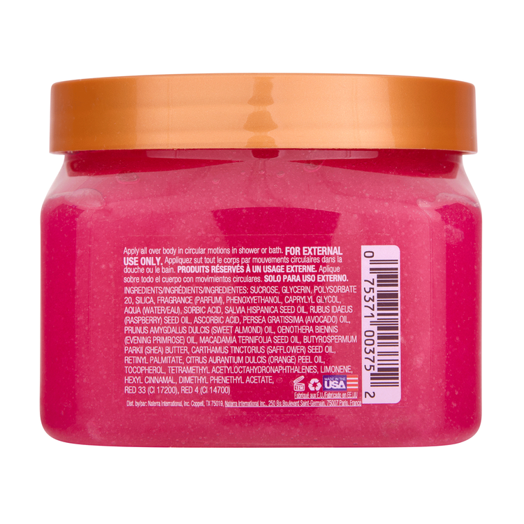Shea Sugar Scrub Raspberry Fizz - Exfoliante corporal, deja la piel suave y tersa