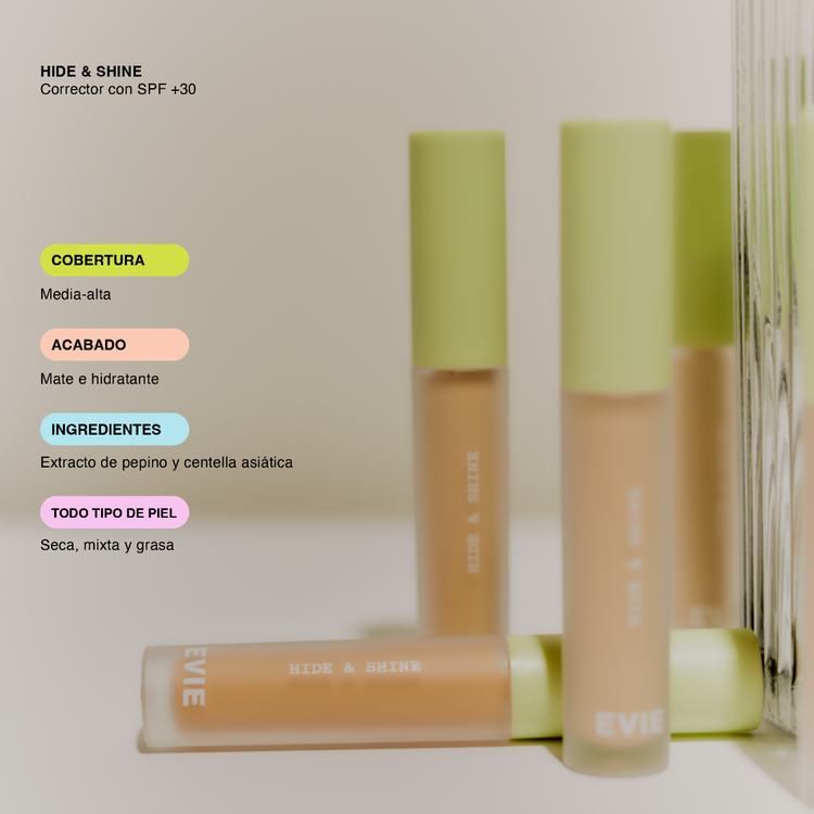 Hide & Shine - Protector solar, protección SPF 30+