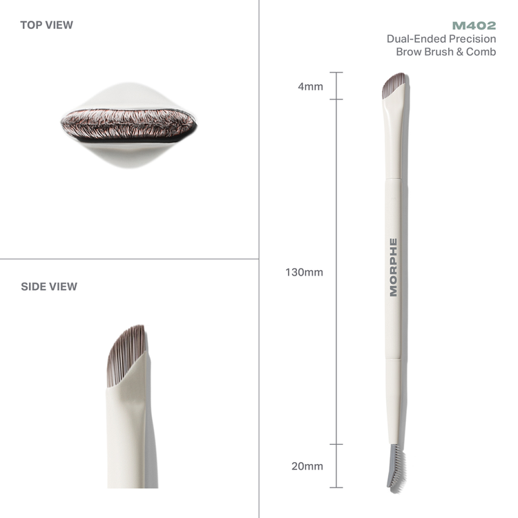 M402 Dual-Ended Precision Brocha y cepillo para ceja efecto laminado