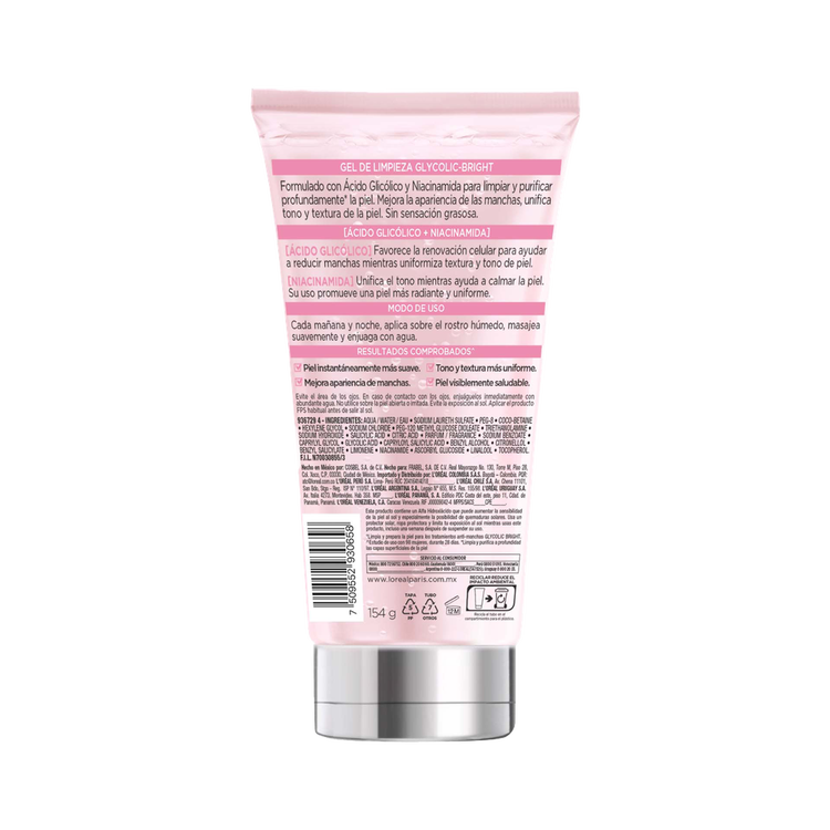 Glycolic Bright - Gel limpiador antimanchas, purifica la piel