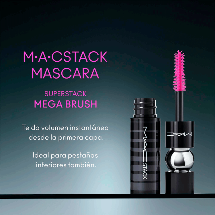 Mini Macstack Mascara Máscara de pestañas volumen, longitud y definición adaptable