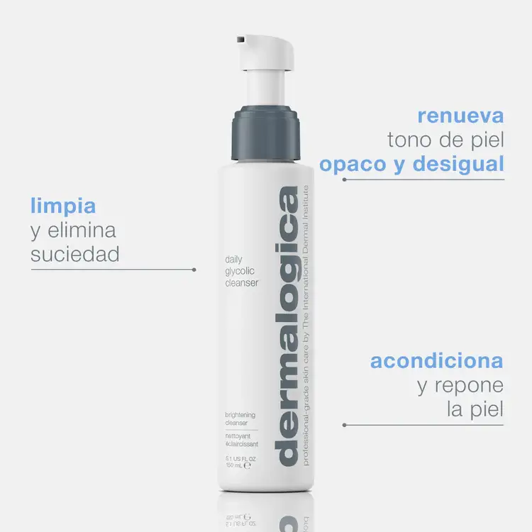 Daily Glycolic - Limpiador facial, con ácido glicólico, limpia y acondiciona la piel