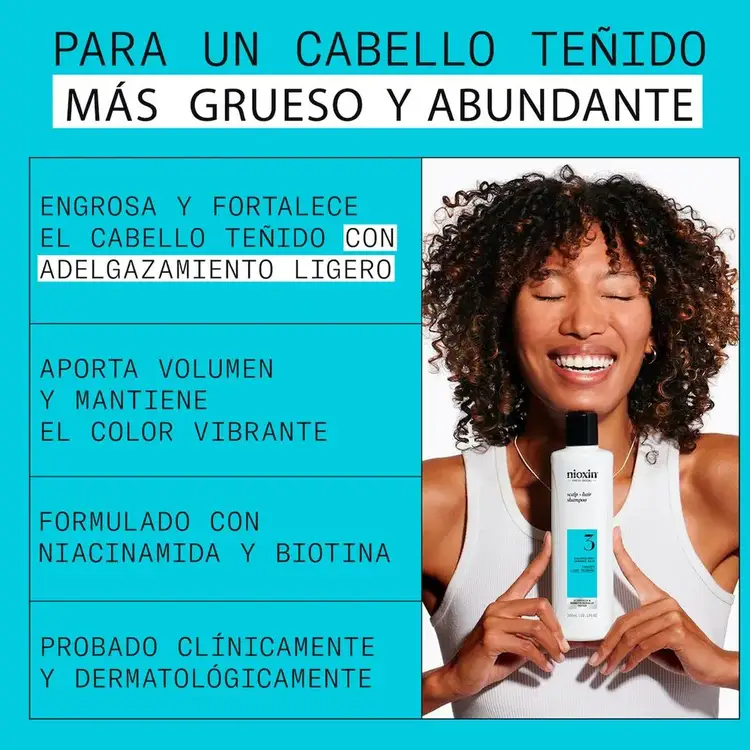 Sistema 3 - Shampoo, para cabello teñido con adelgazamiento capilar