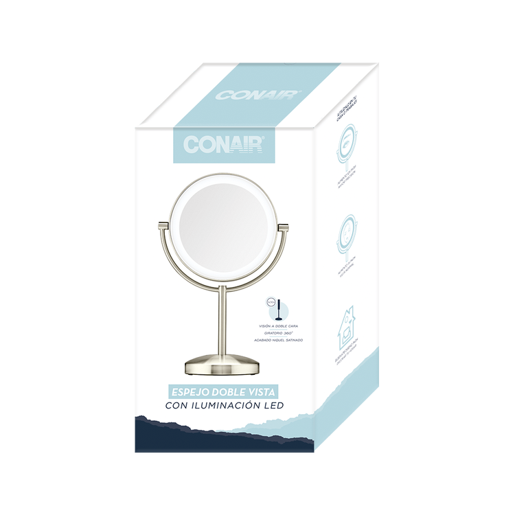 Conair - Espejo Led redondo 1x/10x satinado