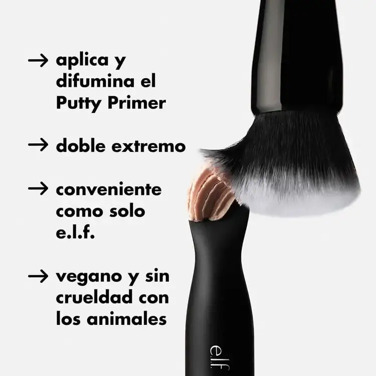 e.l.f. Putty Primer Brush & Applicator Herramienta de maquillaje de doble punta y brocha de maquillaje