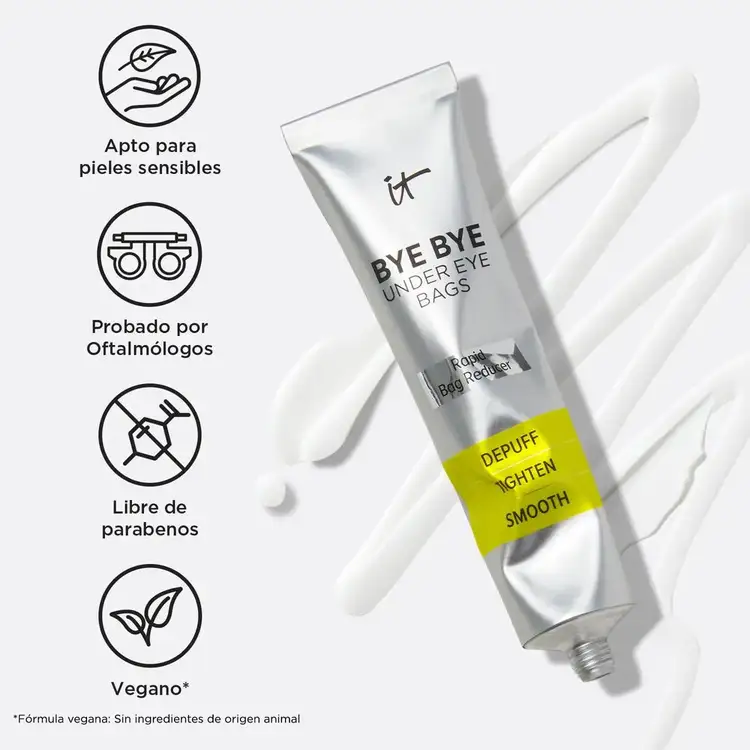 Bye Bye Under Eye Bags Tratamiento ojos atenua manchas de acné, apto para piel sensible
