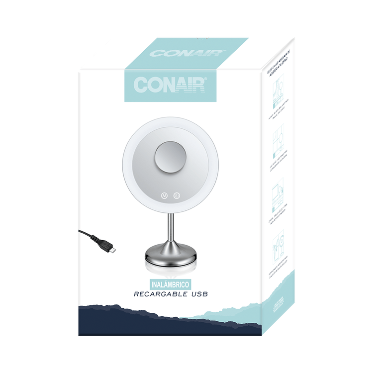 Conair - Espejo Led redondo con luz led 1x/5x metal