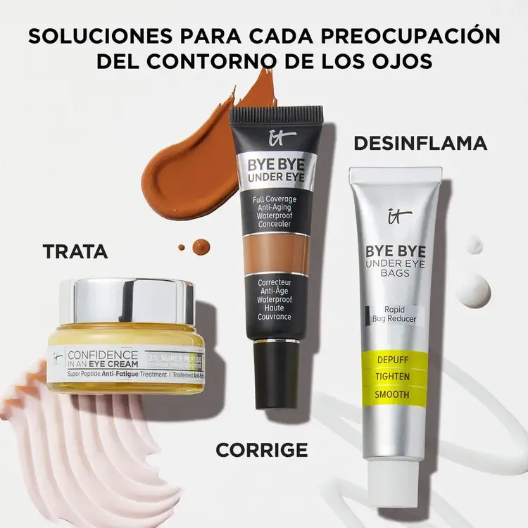 Bye Bye Under Eye Bags Tratamiento ojos atenua manchas de acné, apto para piel sensible