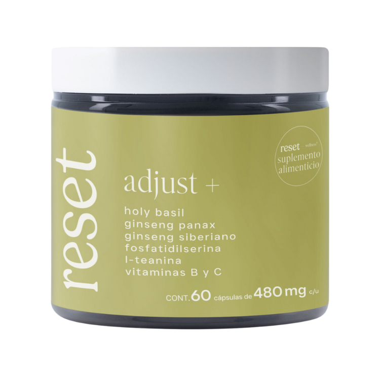 Adjust + Suplemento alimenticio diseñada para manejo del estrés, enfoque y energía equilibrada
