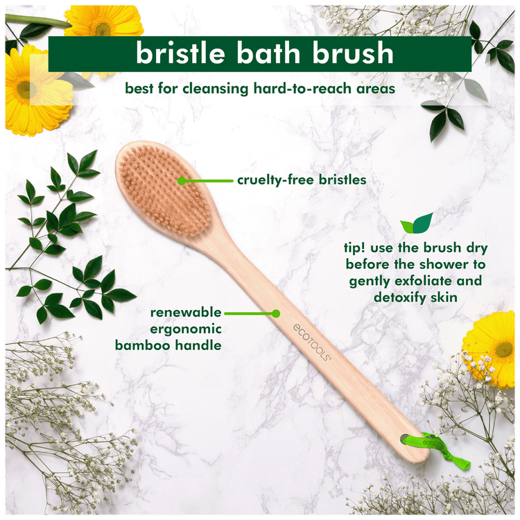 Eco Tools Bristle Bath Brush - Cepillo con esponja, para ducha