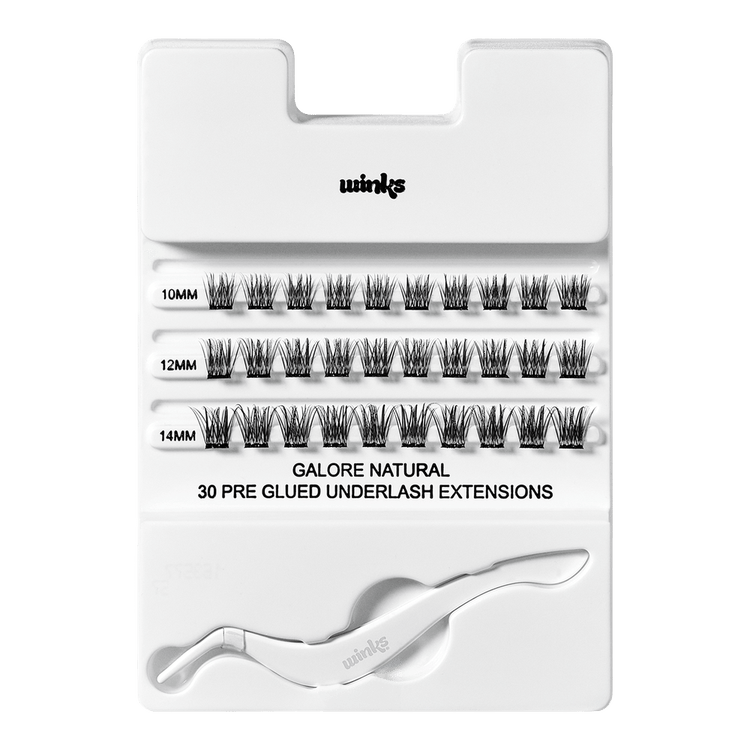 Winks Press On Underlash Extensions, Galore Natural Extensiones de pestañas extensiones inferiores sin pegamento.