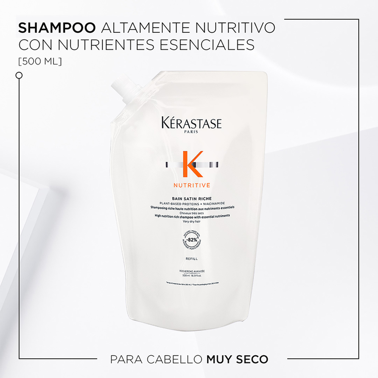 Nutritive - Refill de shampoo, limpia y restaura el grosor y brillo del cabello