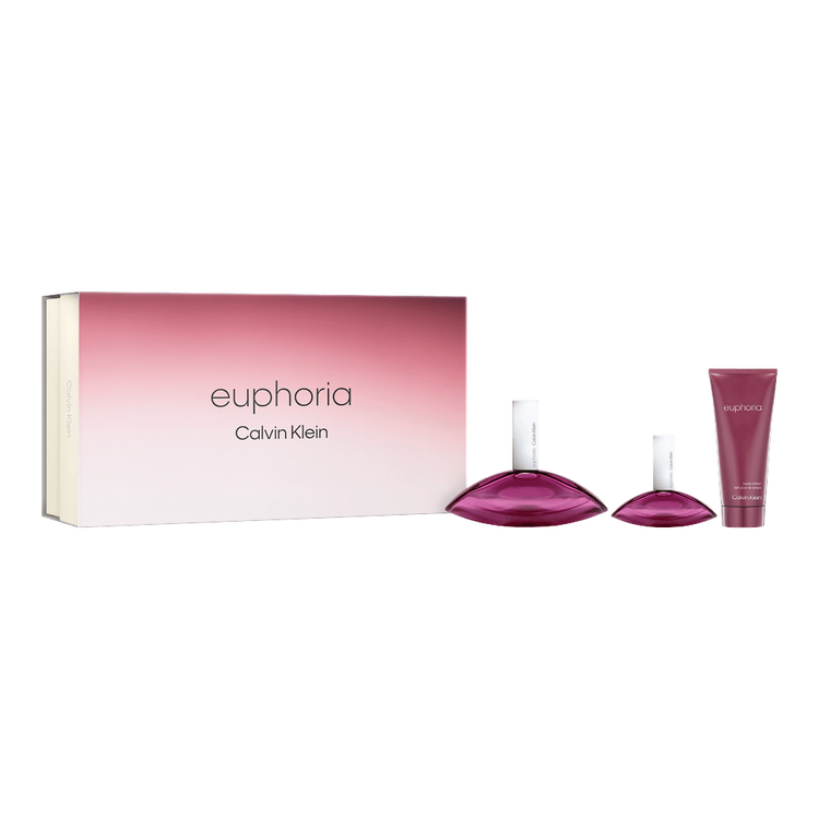 Euphoria Women - Set de regalo, Eau de Parfum 100ml + Body Lotion 100ml + EDP 30ml