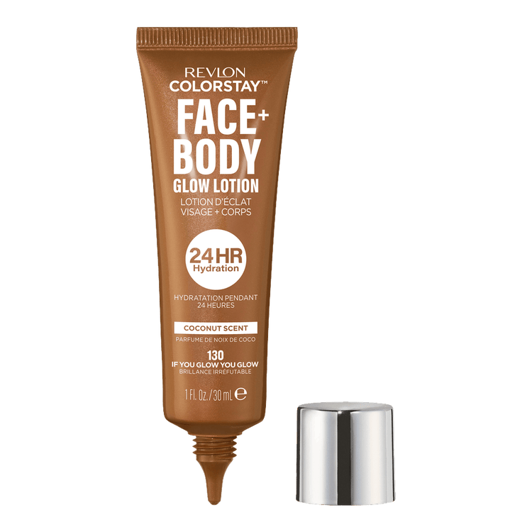 ColorStay Face & Body Glow - Loción e iluminador corporal, con esencia refrescante de coco