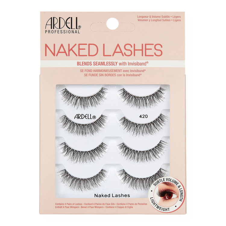 Naked False Lashes #420 Multipack Pestañas postizas longitud acortada y diseño entrecruzado.